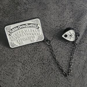 Ouija board and planchet enamel lapel pin brooch
